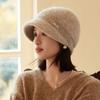 Шапка Женская Вязаная Шапка Осень и Зима Теплая Утолщенная Защита Ушей Новая Рыбацкая Шерстяная Восьмиугольная Шапка