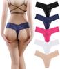 Raiplus Size L Women's T-Back Panties, 5-Piece Set, Black, Blue, Pink, White, Beige,