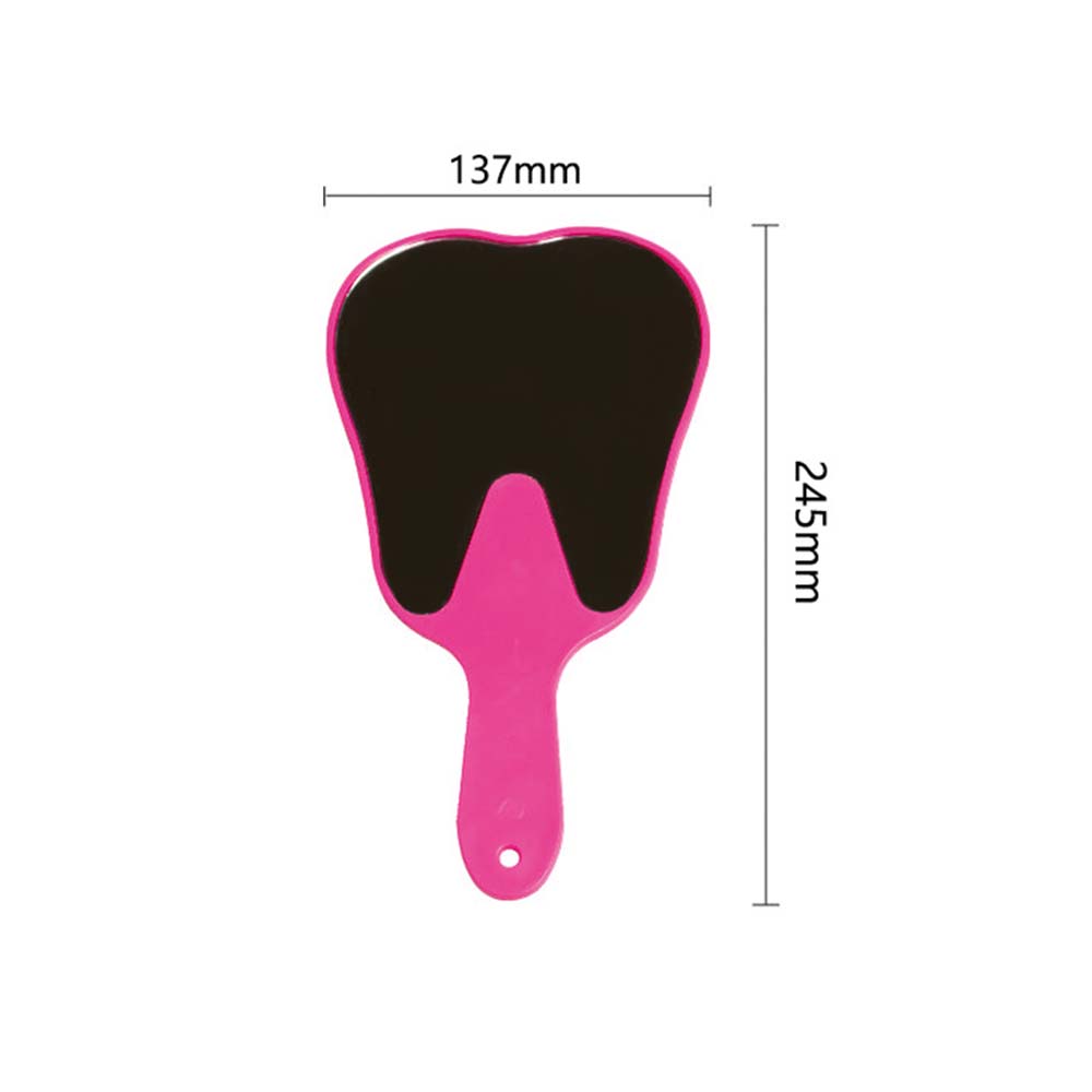 GULPOOE 1Pcs Dental Mouth Examination Mirror with Handle Cute Tooth Shaped Mirror Unbreakable Patient Hand Mirror Dentistry Gift