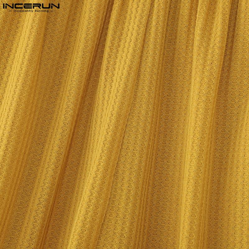 INCERUN Мужские повседневные длинные брюки с высокой эластичной талией и неровными слоями