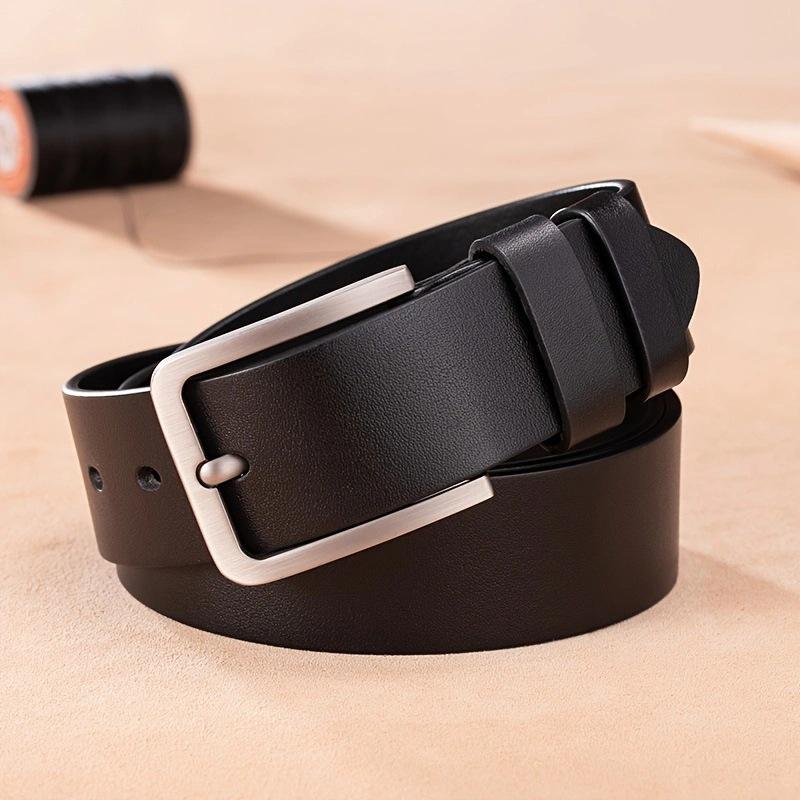 Men's PU Vintage Pin Buckle Leather Belt - Casual & Business Versatile Accessory for Jeans