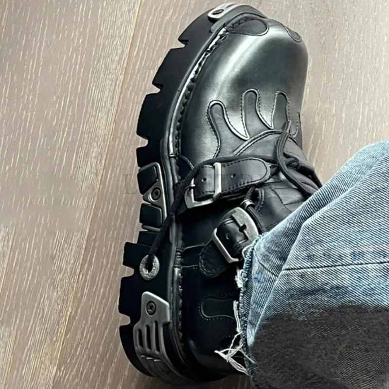 Женская обувь в стиле панк, туфли на платформе со шнуровкой, каблук высотой 6 см, женские готические ботильоны, женские кроссовки с металлическим декором