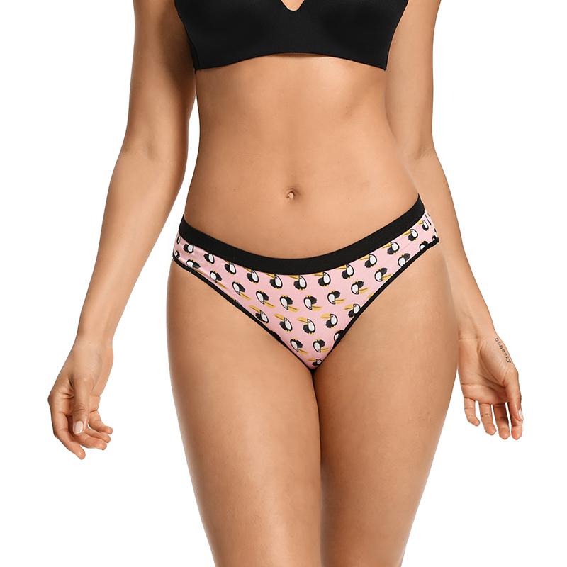 BONITOS 1Pcs Sexy Print Women's Briefs High Waist Female Panties Plus Size Underpanties