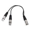 XLR Splitter Cable 3 Pin XLR Male To Dual XLR Female Patch Balanced Microphone Cord Adapter 0.3m / 1