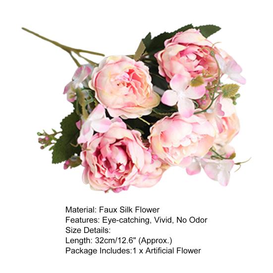 Искусственный цветок, красивый, не увядающий, изысканный, практичный, многоцветный, искусственный цветок пиона, украшение для общежития