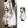 Classic White Shirt Dress Women Wrap Slim Design Polo Short Dresses Korean Fashion Kpop Spring with Tie