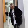 Winter Medium and Long Threaded Fur Jacket New Cocoon Thickened Imitation Rabbit Fur Large Size Women's Hooded Plush Coat