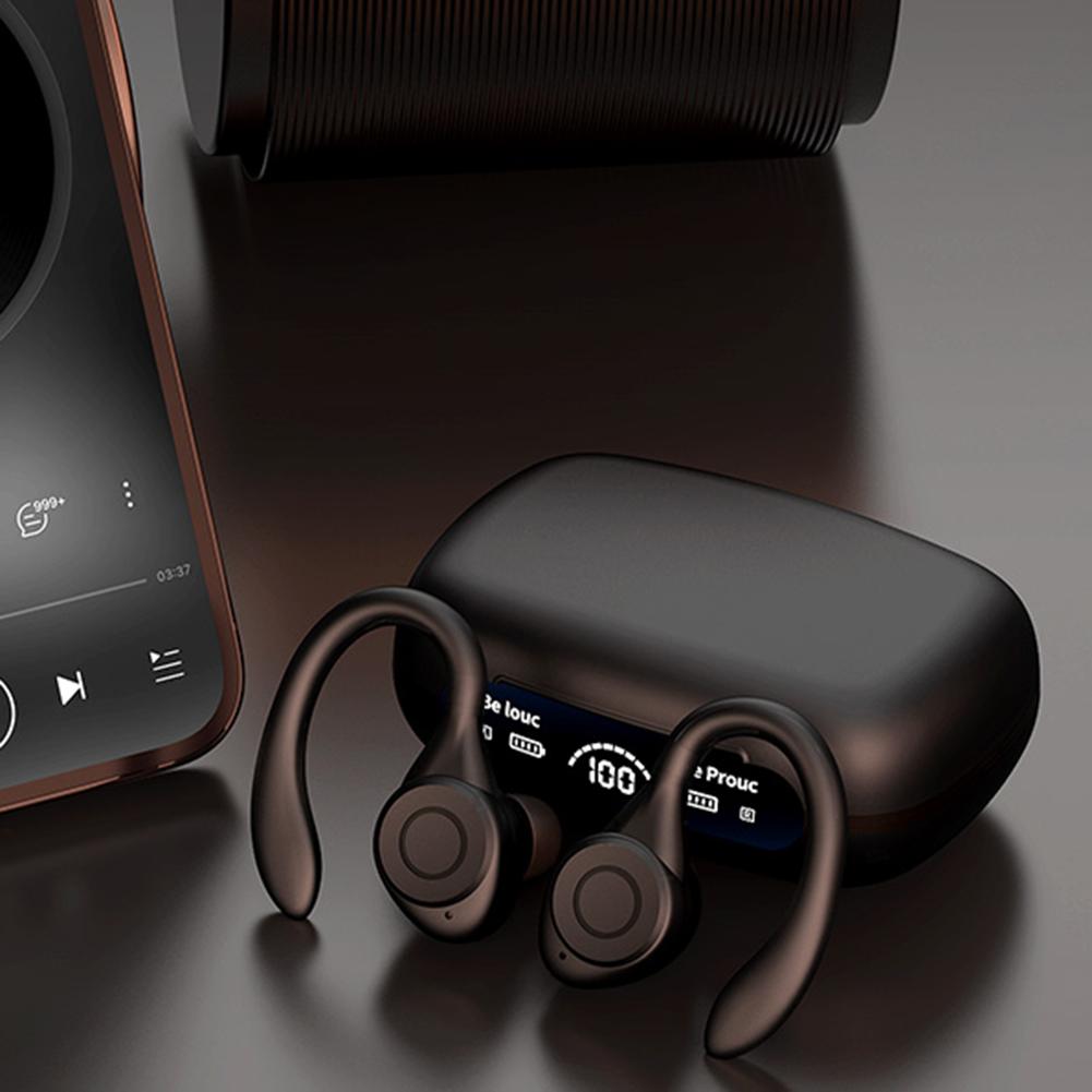 New TWS Waterproof Sports Running Headset Bluetooth 5.3 HiFi Stereo Noise Reduction Headset with Power Display Charging Box