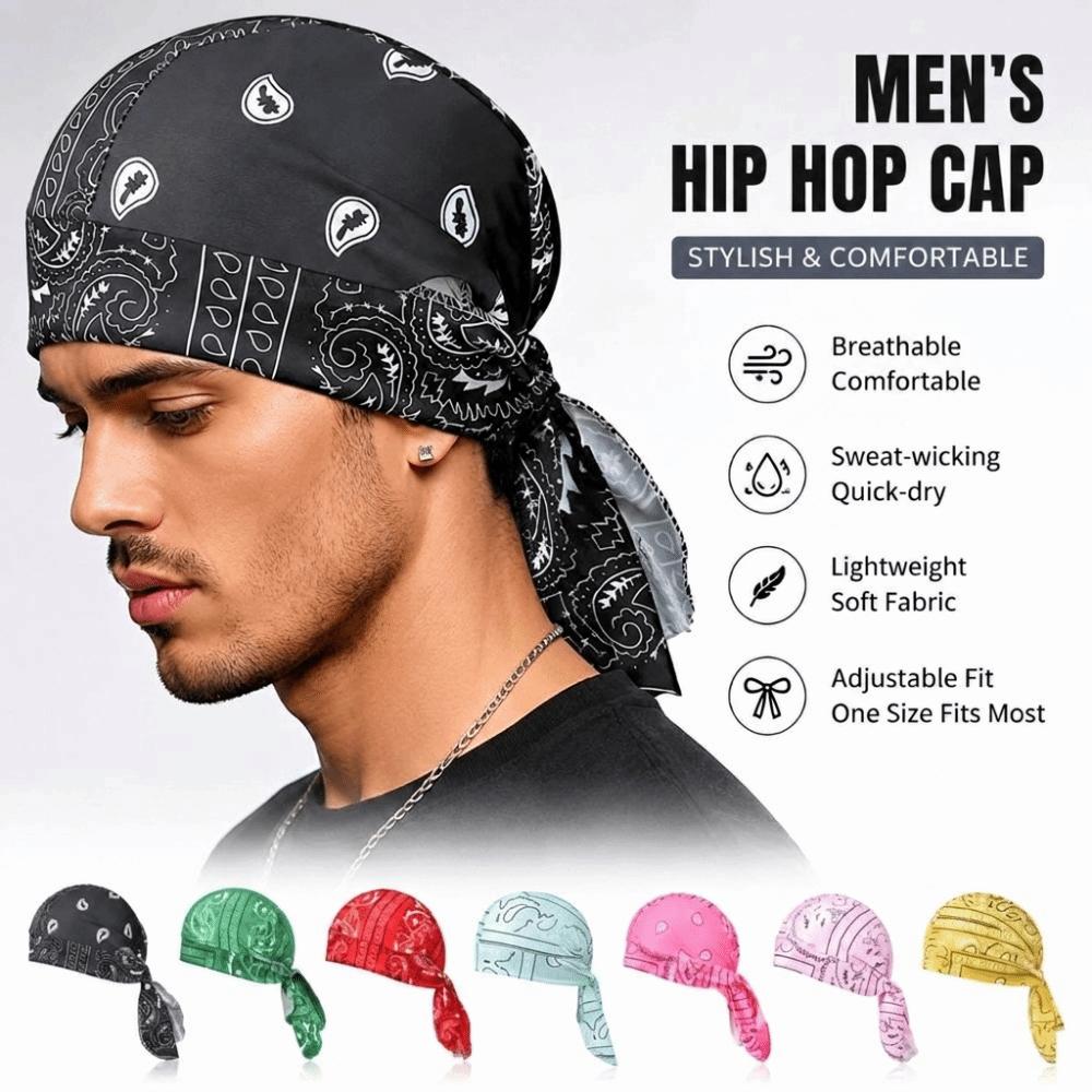 Cashew Print Cycling Headscarf Breathable Men's Pirate Hat Paisley Printed Headscarf  For Men Women