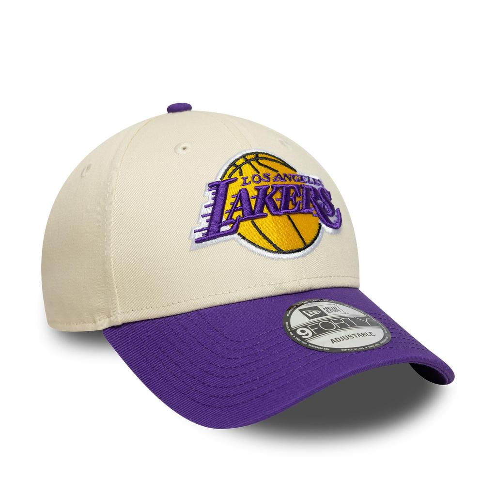 New Era 9FORTY Бейсболка NBA Регулируемая Кепка Lakers Bulls Один Размер Бежевый/Фиолетовый Шляпа