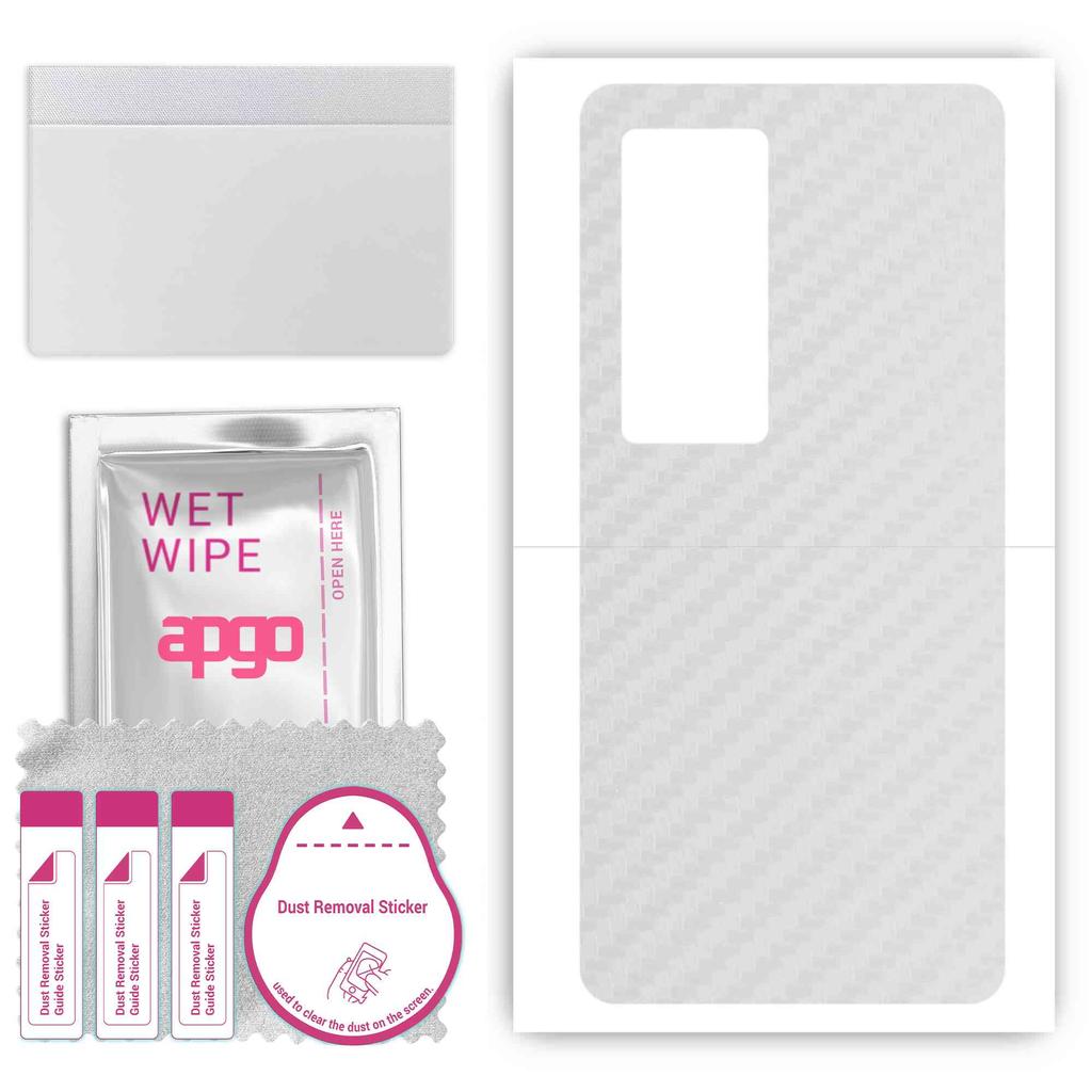 apgo Protective Skin Sticker for the Back Compatible with Vivo X60 Pro Plus, Wrap Film, Foil, Vinyl - Pattern Transparent Carbon