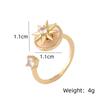1pcs new fashion rotating zircon flower opening adjustable ring luxury niche decompression high-end design sense accessories