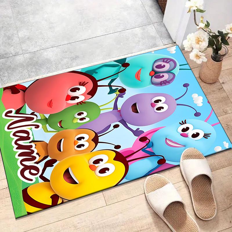 Custom BichiKIDS Mat Personalized Name, Polyester Washable Indoor Entryway Rug, Gift for Christmas, Easter, Thanksgiving Day