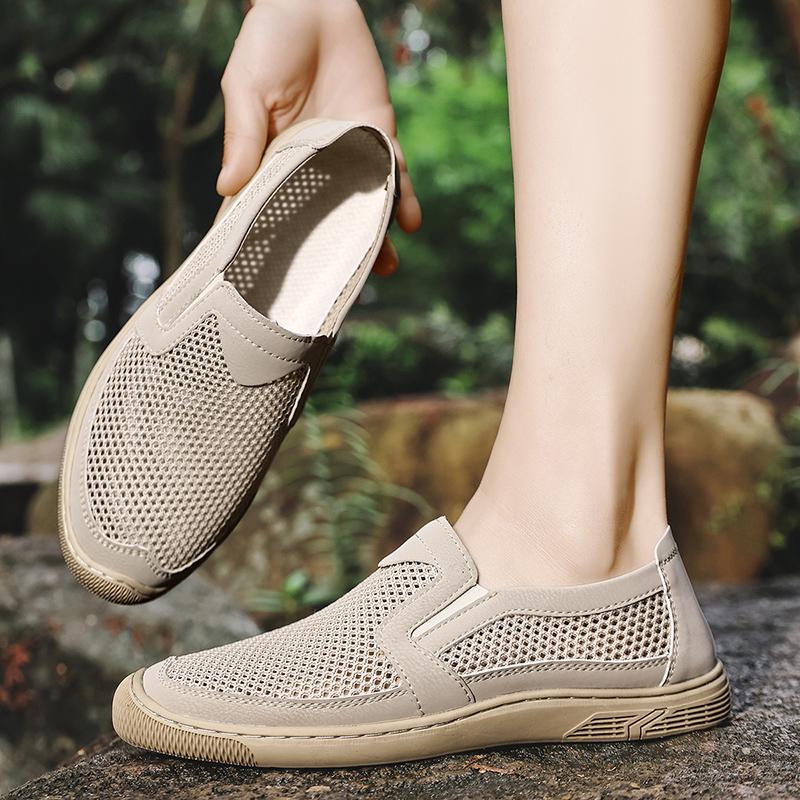 Летняя мужская повседневная обувь с дышащей сеткой, мужские лоферы, удобная обувь для вождения, мокасины, мужская обувь на плоской подошве