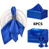 6 Pack Luxury Dinner Settings Bridal Showers Soft Smooth Fabric Banquet Square Satin Napkins Party Decoration 43x43cm