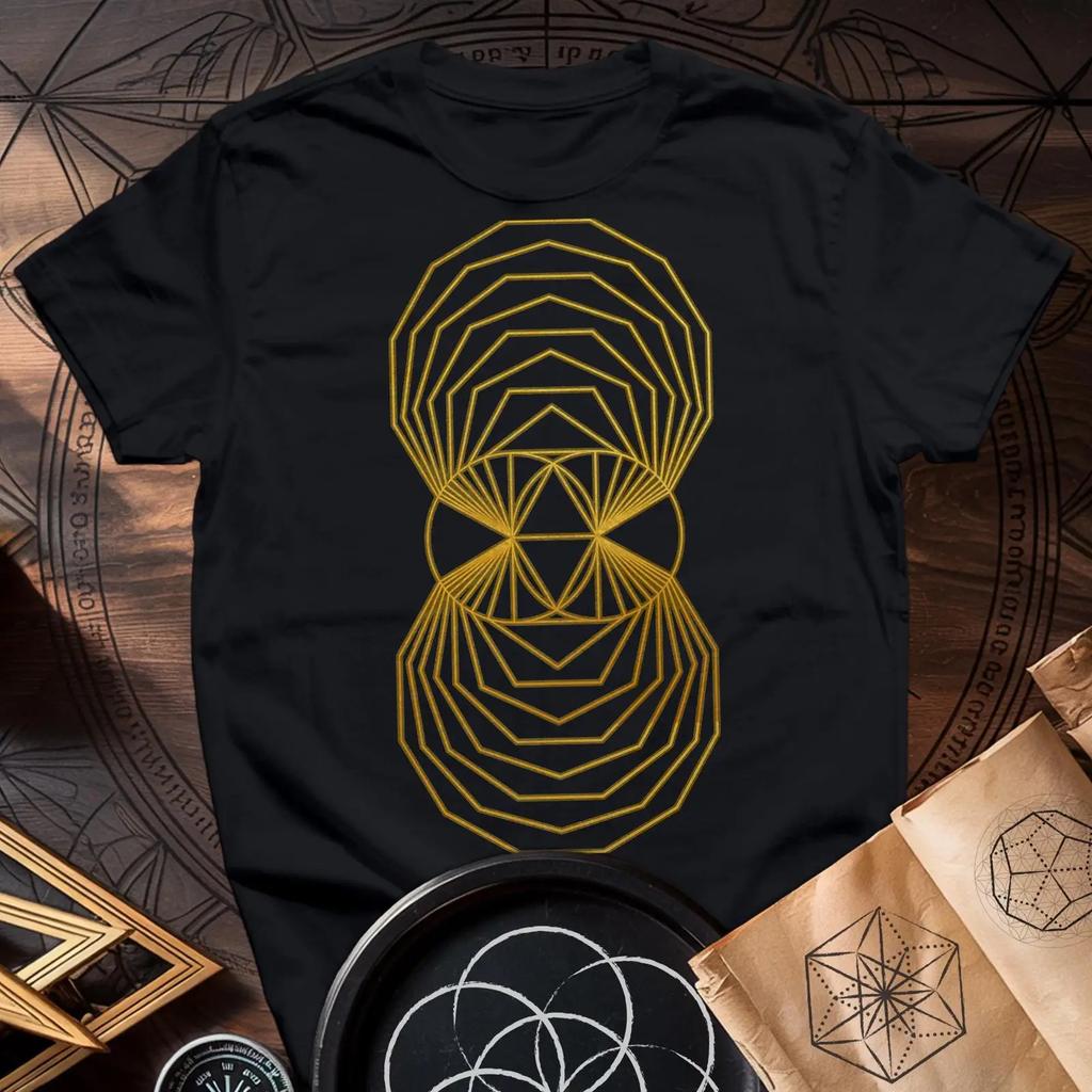 Vesica Piscis T Shirt Sacred Geometry Spiritual Vintage Stretched Unisex Comfortable Soft Breathable Versatile Slightly