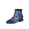 Low Heel Wrapped Toe Sandals Female Thick Heel Mesh Flat Bottom Mesh Boots Embroidered Ethnic Sandals Spring and Summer