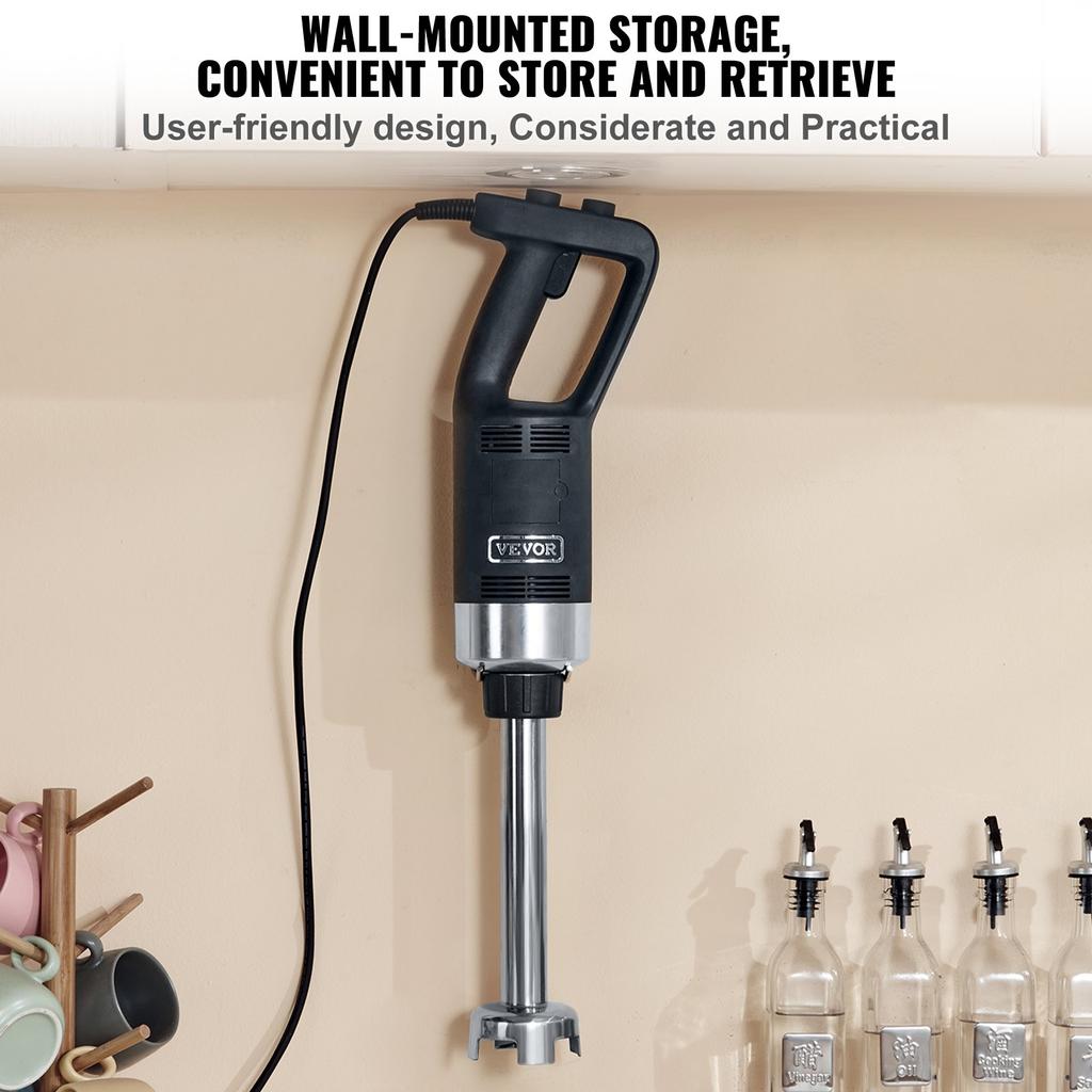 VEVOR Commercial Immersion Blender, 750 Watt Heavy Duty Hand Mixer, Variable Speed Kitchen Stick Mixer with 304 Stainless Steel Blade