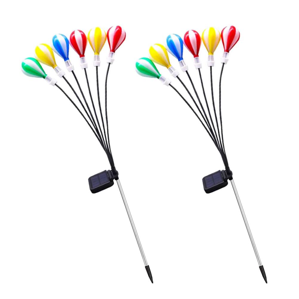 2 pack solar hot air balloon lamp Easter/Christmas outdoor garden decoration metal decoration durable and reliable waterproof lawn terrace space