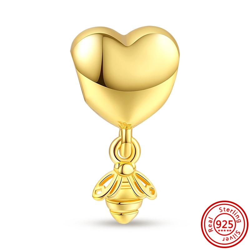 S925 Sterling Silver Golden Charm Crown Family Tree Safety Chain Hollow Beads Fit Original Bracelets Women Europe Jewelry