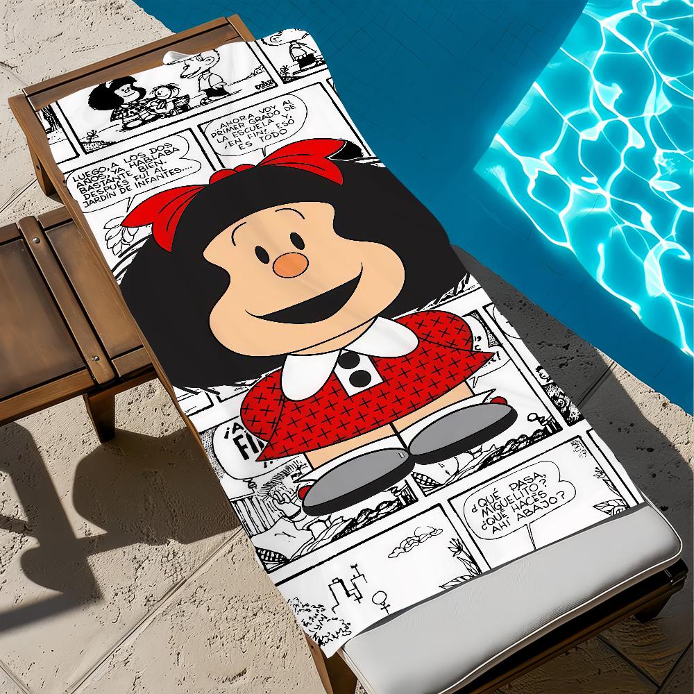 M-mafalda-es cartoon book Towel Large Quick-Drying Microfiber soft Beach Towel for Travel Fitness Sauna Bathing Camping