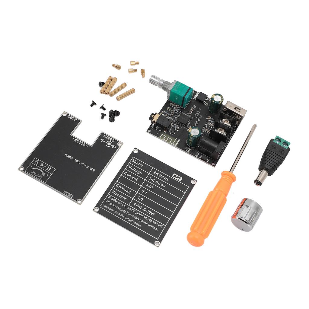 ZK 301B Mono Bluetooth 5.1 Amplifier Board 30W Power Amplifier Module TPA3110D2 Chip DC 9 24V 3A True Wireless Stereo