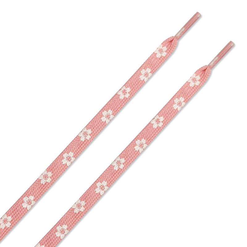 New Shoelaces for Sneakers Flat Printed Cherry Blossoms Shoe Laces High-top Canvas Shoelace For AF1 Woman Man Sport Shoe Strings