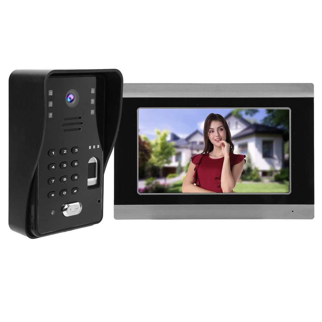 7-дюймовый видеозвонок с проводом для инфракрасного ночного видения TUYA с отпечатком пальца и IC-картой с дистанционным управлением