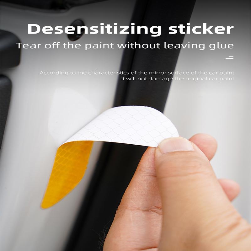 AEQTV1 4Pcs Reflective Mark Decal Car Door Safety Warning Sticker For Tesla Model 3 Y S X Cybertruck Juguete Roadster Coil Bonina