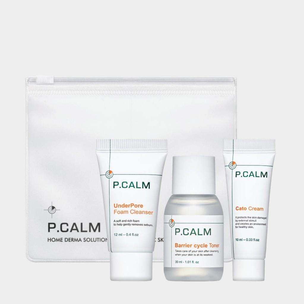 P.CALM Пробный НАБОР (Пенка для очищения пор 12 мл + Тоник для восстановления барьера 30 мл + Крем Cato 10 мл)