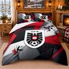 Printed 3Pcs Bedding Set Austria Football Pattern Bed Sheet Pillowcase For Bedroom Decor