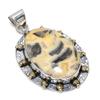 Агат Сумасшедший Кружево 925 Стерлинговое Серебро Подарок Двухцветный Кулон 2,25" b6V53