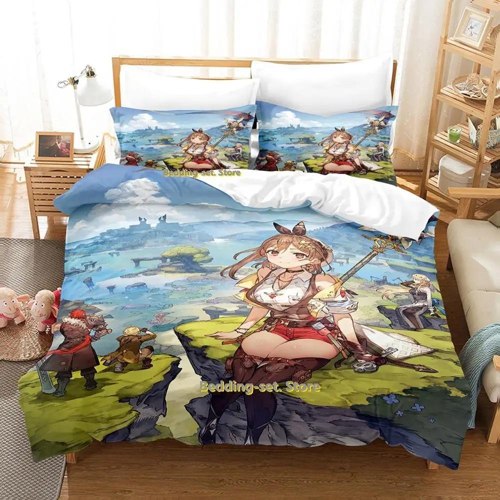 Новый комплект постельного белья Atelier Ryza Односпальный Полуторный Двуспальный Queen King Размер Аниме Пододеяльник для Спальни Взрослого Ребенка