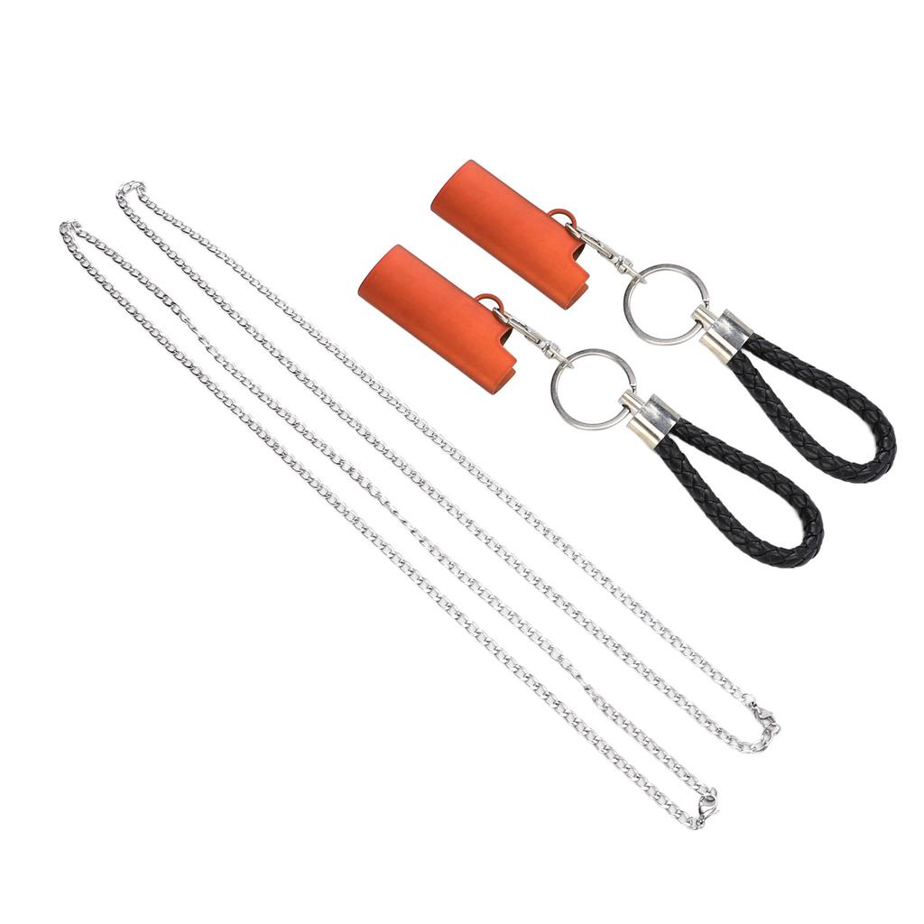 2 Set Spring Clip Keychain Aluminum Alloy Key Ring Key Holder with Lighter Case for Home Travel