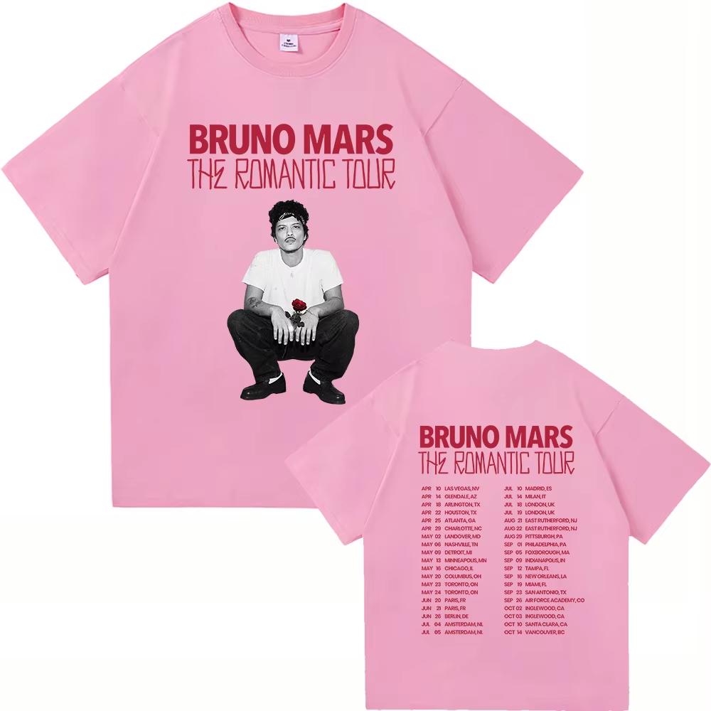 2026 The Romantic Album T Shirt Bruno Mars The Romantic Tour  Men Women Clothing Vintage Harajuku High Quality Cotton Tshirts