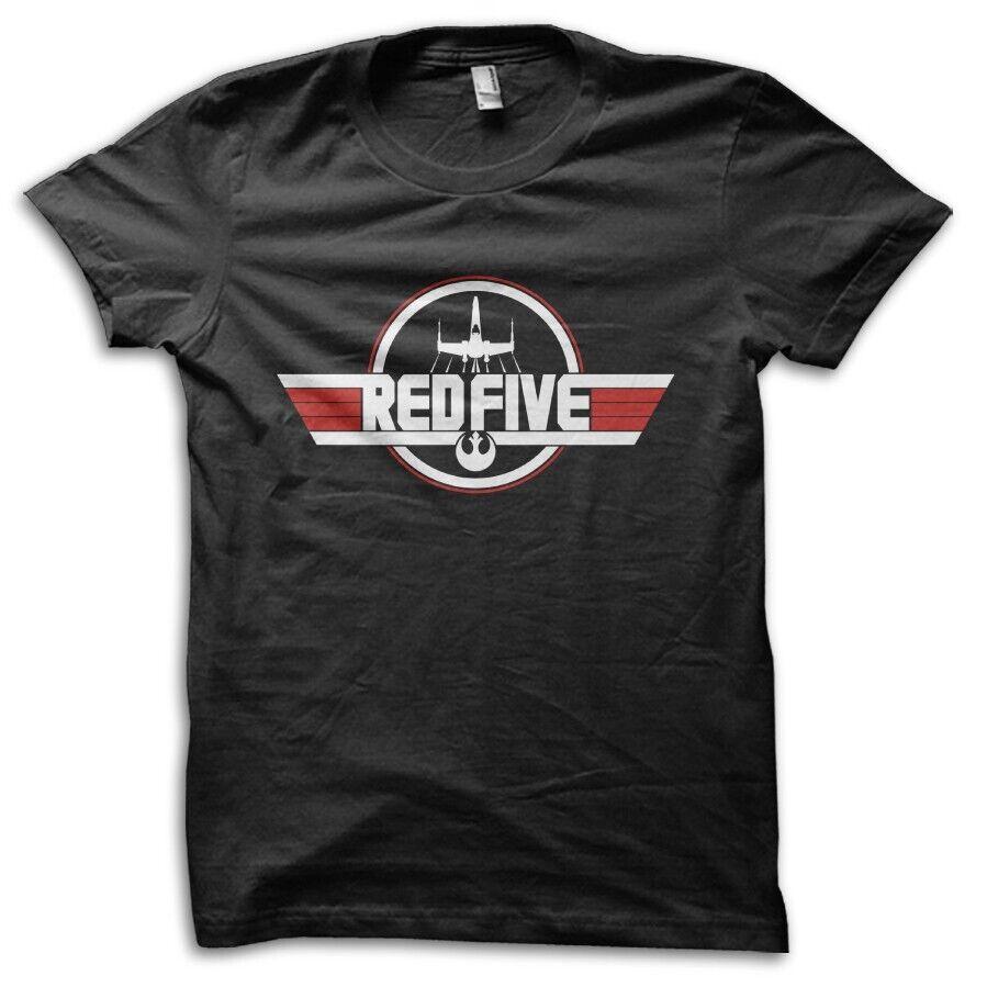 Red Five X-Wing Fighter Parody Sci-Fi Inspired by Star Wars 100% Cotton T-shirt Mens Tees Top M5575