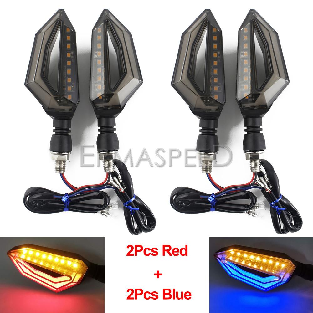 4 шт., универсальные 10 мм мотоциклетные светодиодные указатели поворота, мигалка, передние и задние фонари, индикатор для Yamaha Suzuki