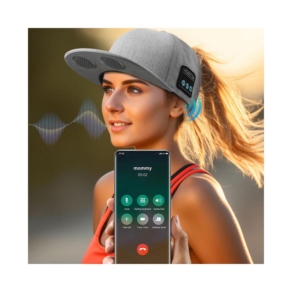 (черный) Шляпа с Bluetooth-динамиком Беспроводная умная громкая шляпа Регулируемые динамики Шляпа для активного отдыха