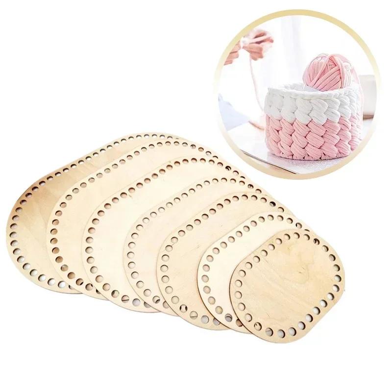 Основание для вязания крючком корзины, овальное, пустое, цельное, натуральное, деревянное дно корзины для самостоятельного плетения корзин, ремесла, изготовления, украшения для дома