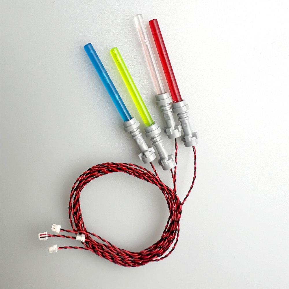 DIY LEGO-Compatible Lighting Extension for Building Blocks - 0.8mm Piercing End, Beads, and Cord