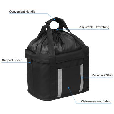 Складная корзина для велосипеда со светоотражающими полосками. Передняя корзина со съемным рулем. Переноска для кошек и собак.