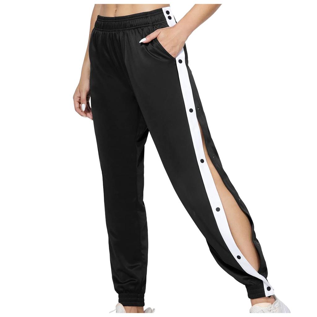 Жен. Однотонный Эластичный пояс на кулиске Широкие брюки Брюки на кулиске