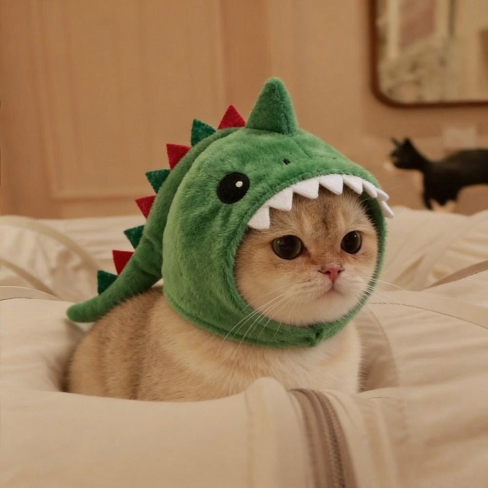 Warm Plush Cat Decorative Hat Cartoon Cat Warm Hat Pet Cosplay Headwear Cosplay Party