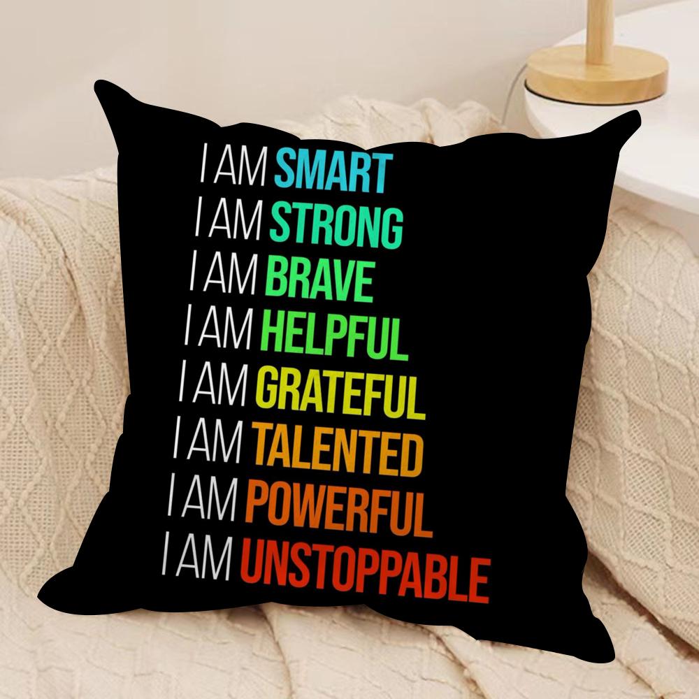 Inspirational Quote Cushion Cover Soft Plush Throw Pillow Cover DoubleSided Decorative Cushion Case Sofa Bedroom Home Decor