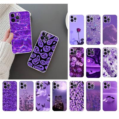 Чехол для телефона Iphone 14 Pro Max 13 12 11 Pro Max Xs Xr X 12mini 7 8 Plus Se эстетический фиолетовый чехол Funda