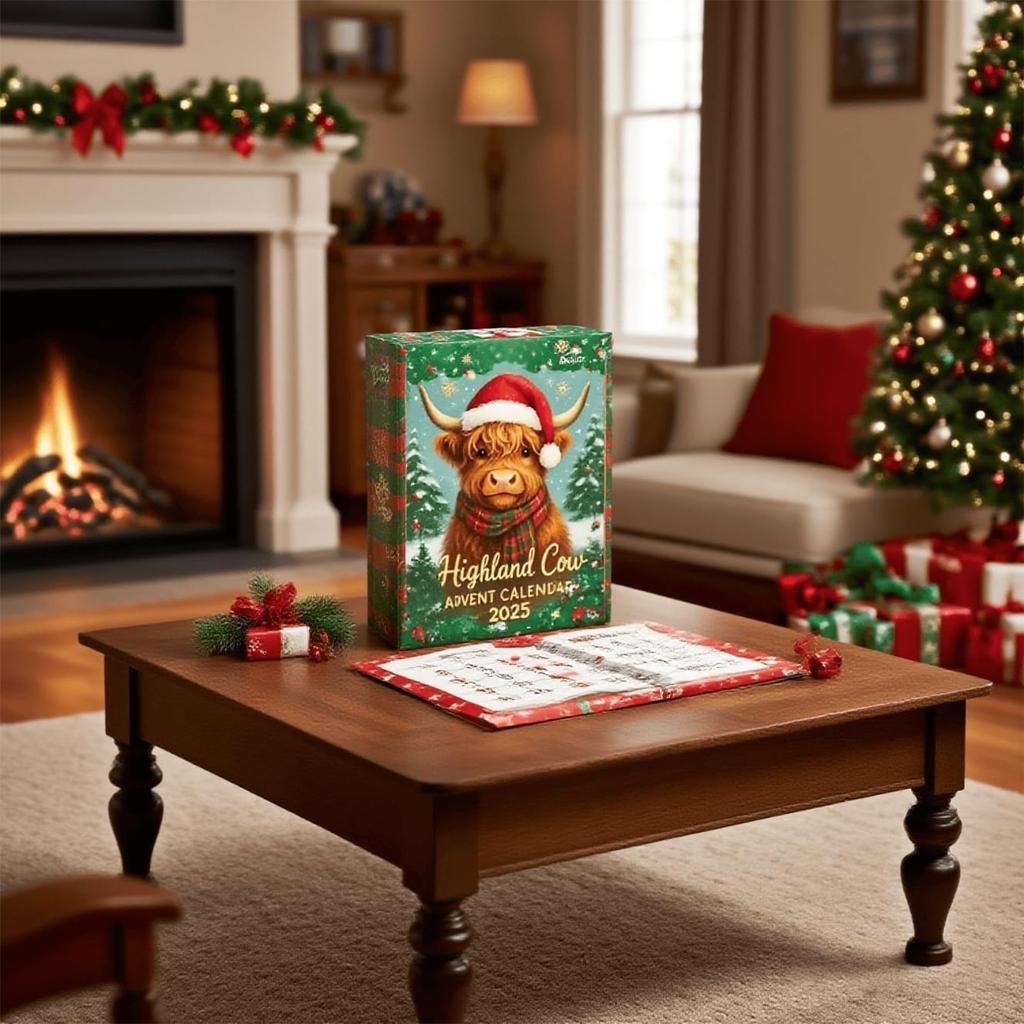 Адвент-календарь 2025, 24 дня Рождественский адвент-календарь, Коровьи украшения для рождественской елки, украшение для дома
