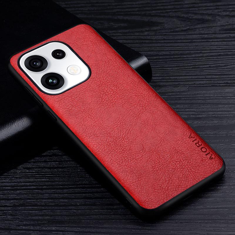 Роскошный кожаный чехол для Oppo Reno16 Pro F FS 5G Fusioni Retro с рисунком личи Задняя крышка для чехла Reno16 Pro 5G
