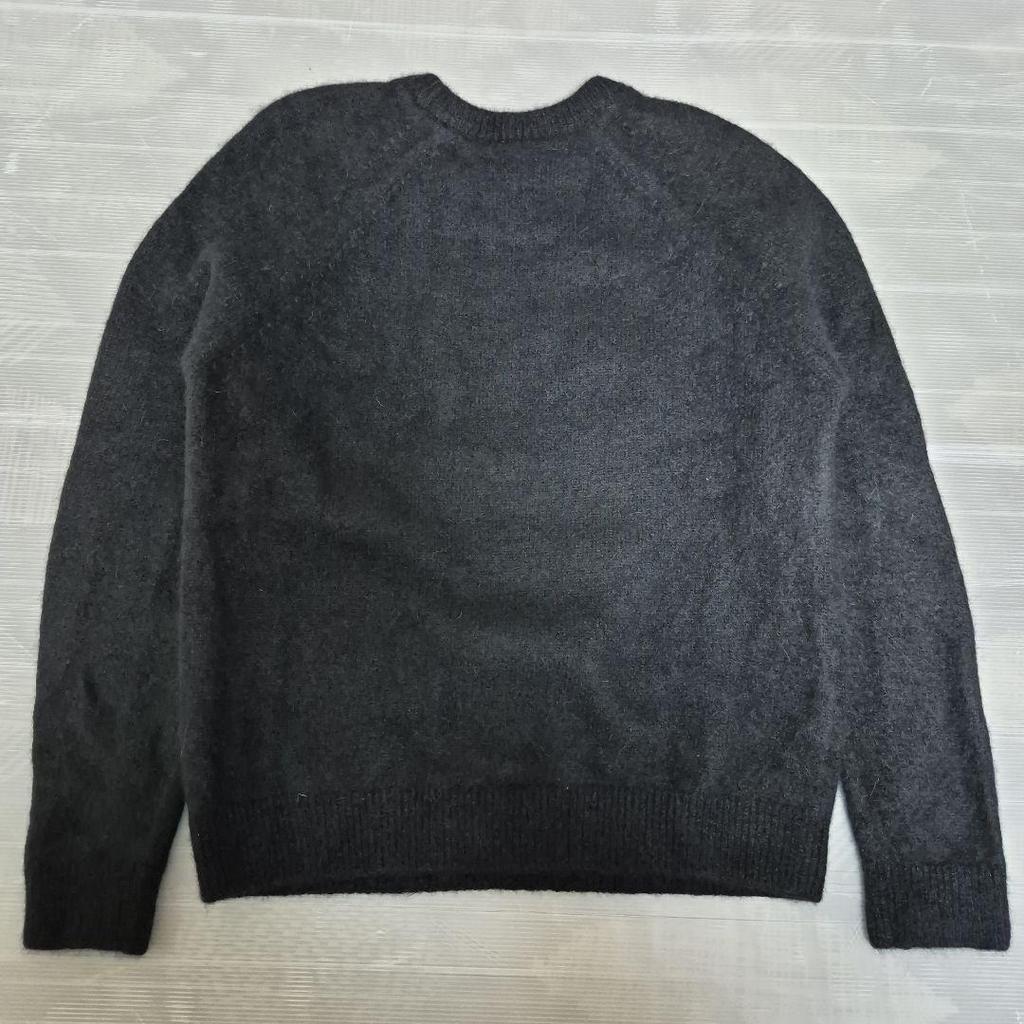 Used Alpaca Blend Lacoste College Graphic Crew Neck Sweater Black Blue M