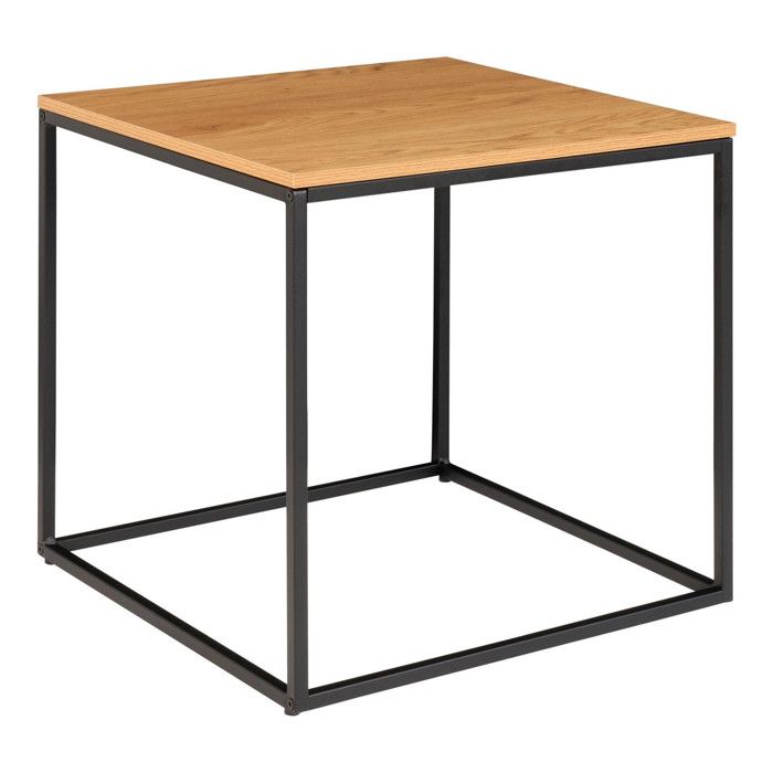 House Nordic Avery Side Table Oak and Black 442752