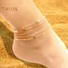 5 шт./компл. женские браслеты на щиколотку, многослойная полая цепь, регулируемая длина, простой стиль, украшение на щиколотку, ювелирные изделия, вечеринка, пляж, повседневная цепь на щиколотку
